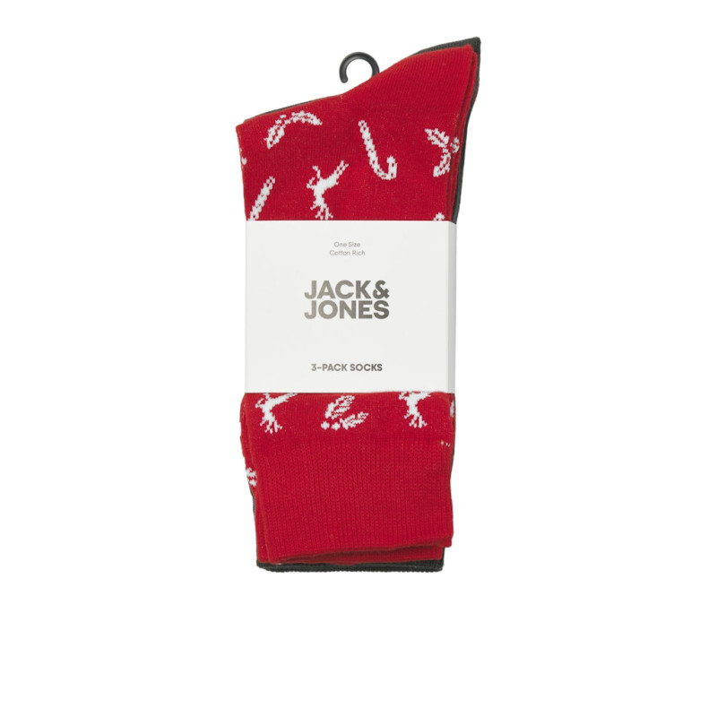 JACK & JONES JUNIOR Cane 3-Pak Strømper - True Red