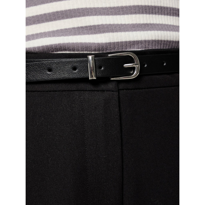 PIECES Myra Tyndt Bælte - Sort / Silver Buckle