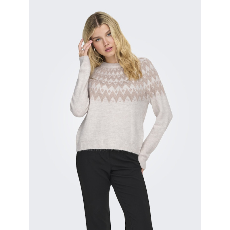 ONLY Fry L/S Glitter Strik Sweater - Pumice Stone