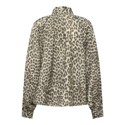 JDY Beatrice L/S Sløjfe Skjorte - Birch / Brown Leo