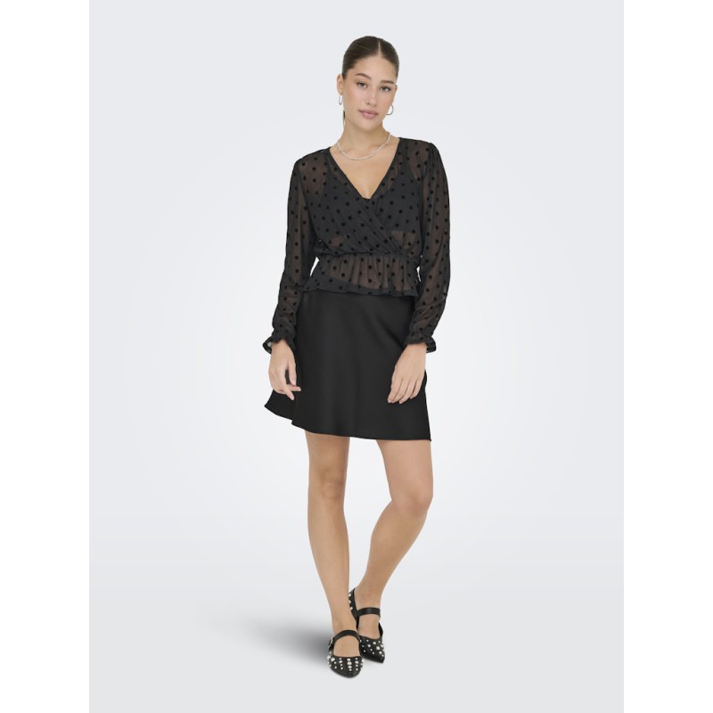 ONLY Mika Kort Satin Nederdel - Sort