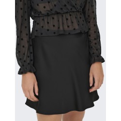 ONLY Mika Kort Satin Nederdel - Sort