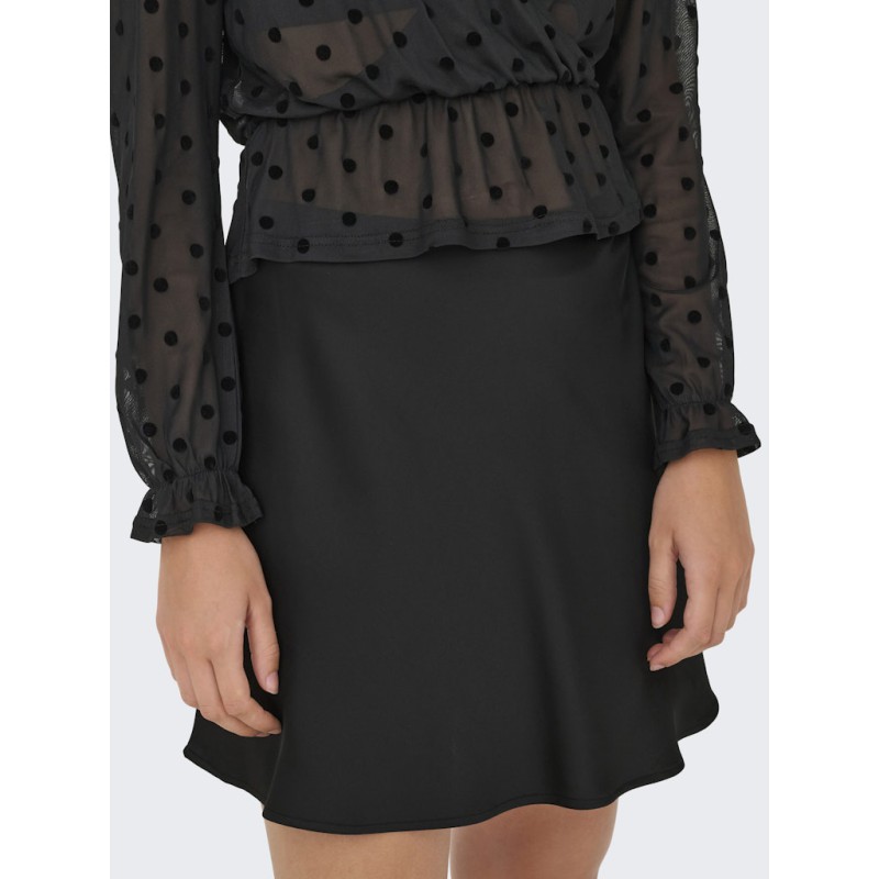 ONLY Mika Kort Satin Nederdel - Sort