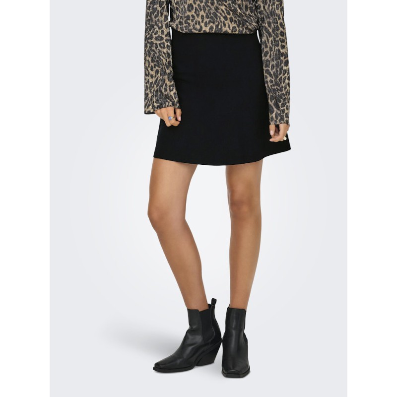 ONLY Calina Strik Nederdel - Sort