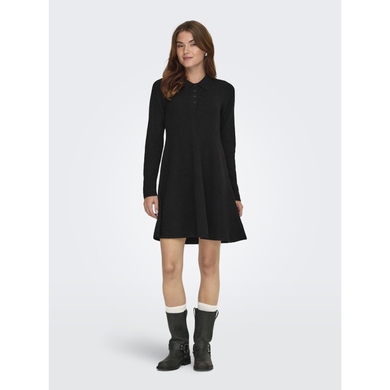 JDY Rosemary L/S Strik Kjole - Sort