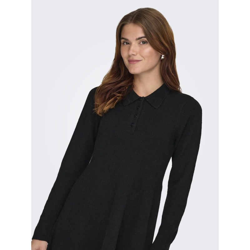 JDY Rosemary L/S Strik Kjole - Sort