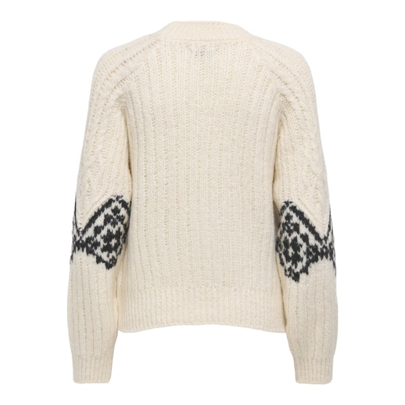 JDY Naomi L/S Kabelstrik Sweater - Ecru