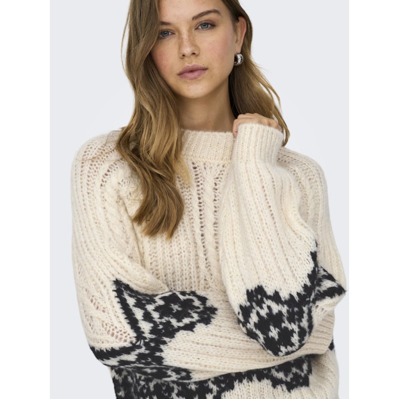 JDY Naomi L/S Kabelstrik Sweater - Ecru