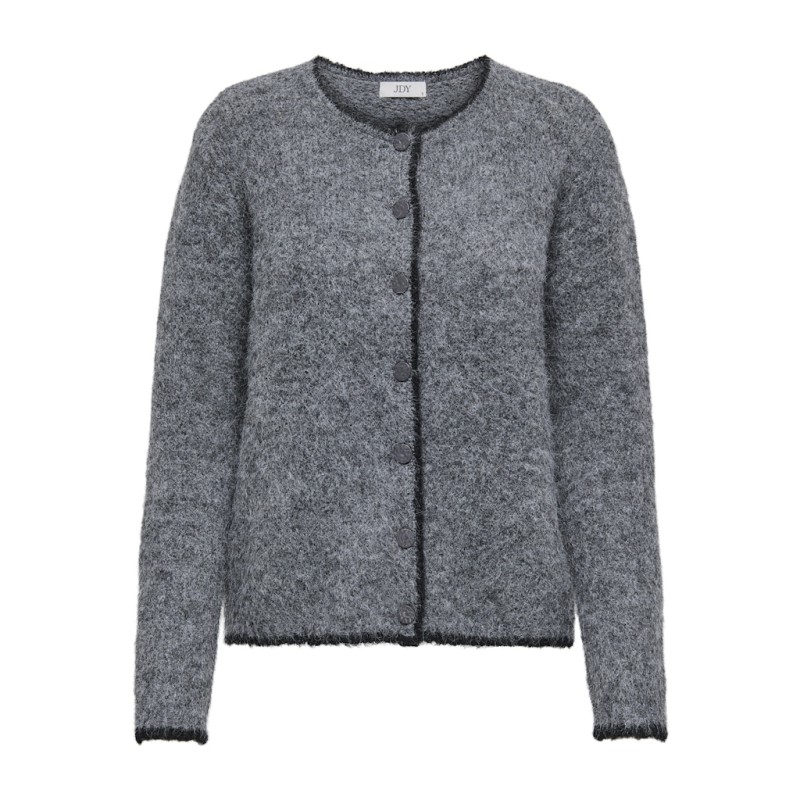 JDY Zoey L/S Strik Cardigan - Dark Grey Melange