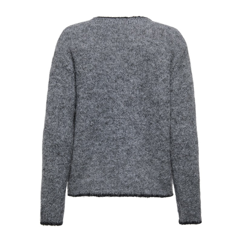 JDY Zoey L/S Strik Cardigan - Dark Grey Melange