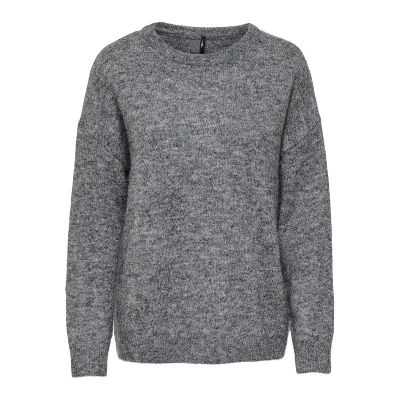 ONLY Azu L/S Strik Sweater - Dark Grey Melange