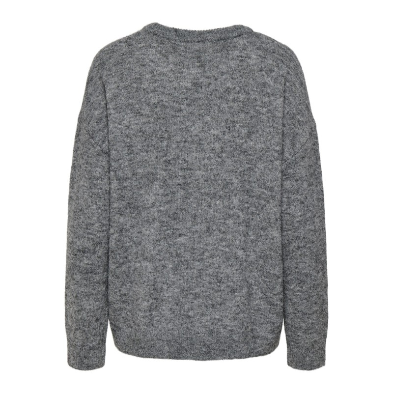 ONLY Azu L/S Strik Sweater - Dark Grey Melange