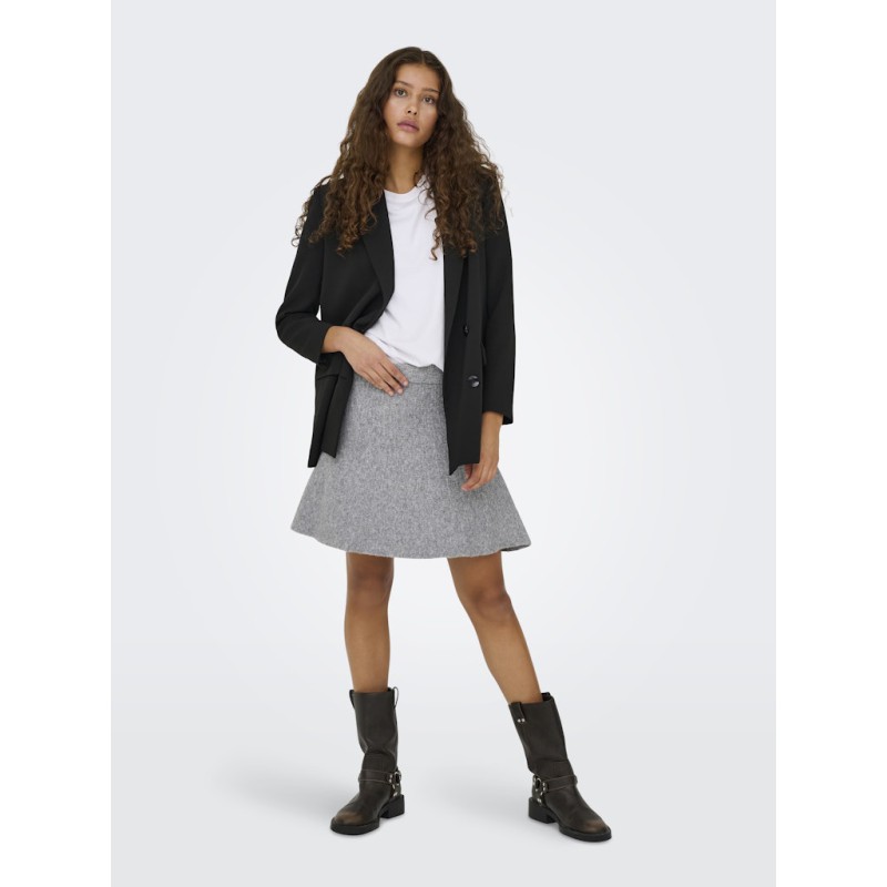 JDY Lea Strik Nederdel - Medium Grey Melange