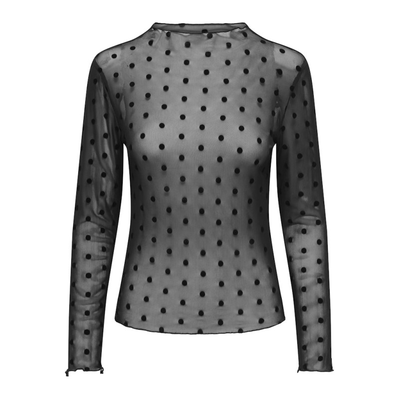 ONLY Juliet L/S Bluse - Sort / Letti Dot