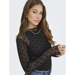 ONLY Juliet L/S Bluse - Sort / Letti Dot