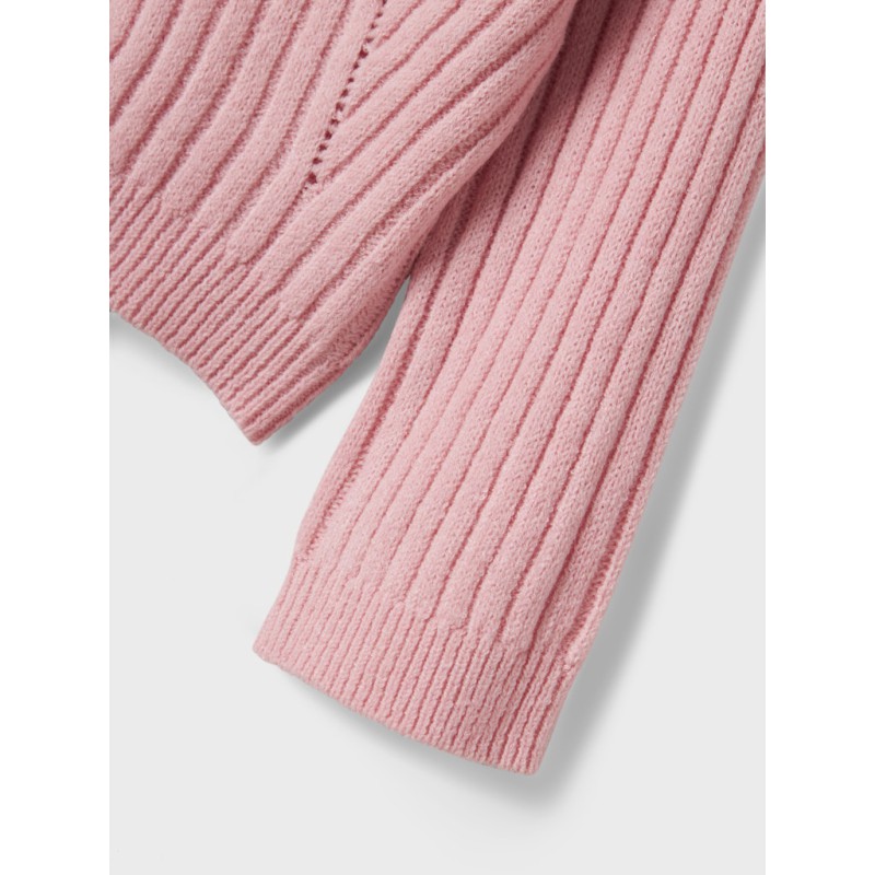 NAME IT MINI Rikine L/S Strik Pullover - Cradle Pink