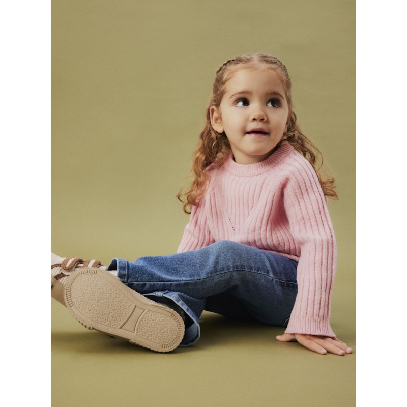 NAME IT MINI Rikine L/S Strik Pullover - Cradle Pink