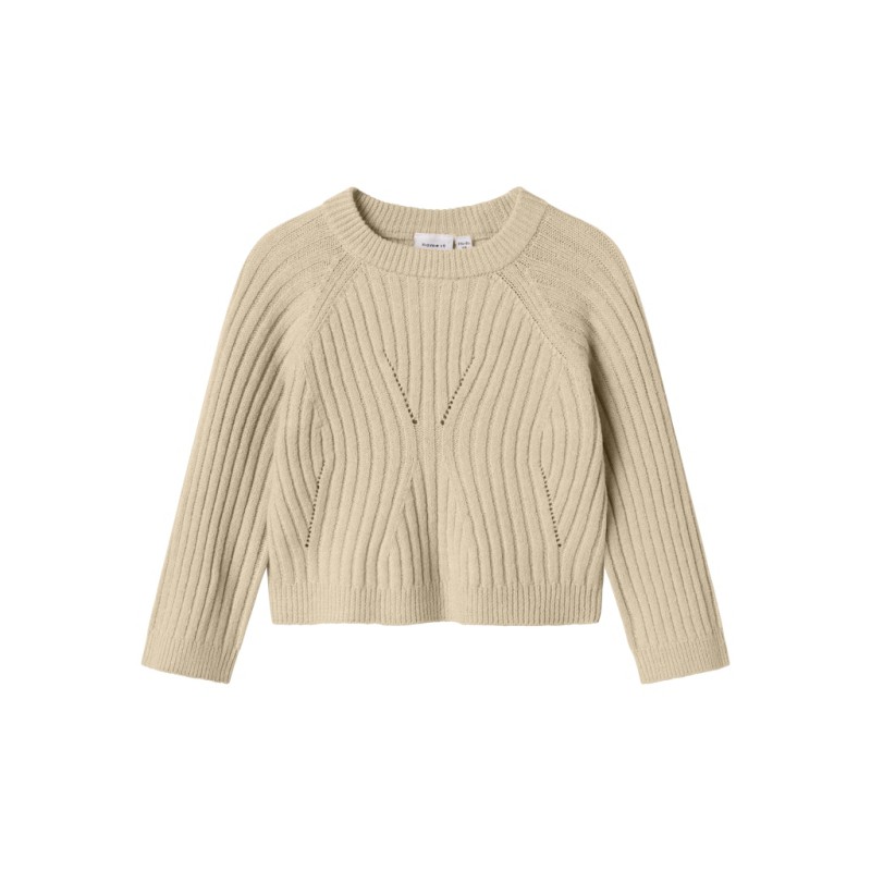 NAME IT MINI Rikine L/S Strik Pullover - Doeskin
