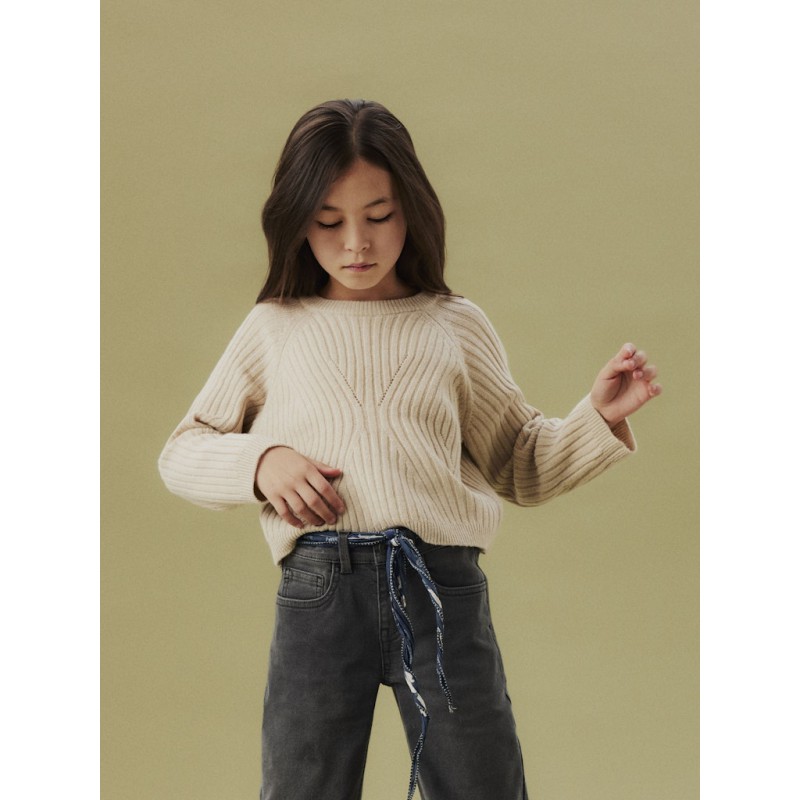 NAME IT KIDS Rikine L/S Strik Pullover - Doeskin