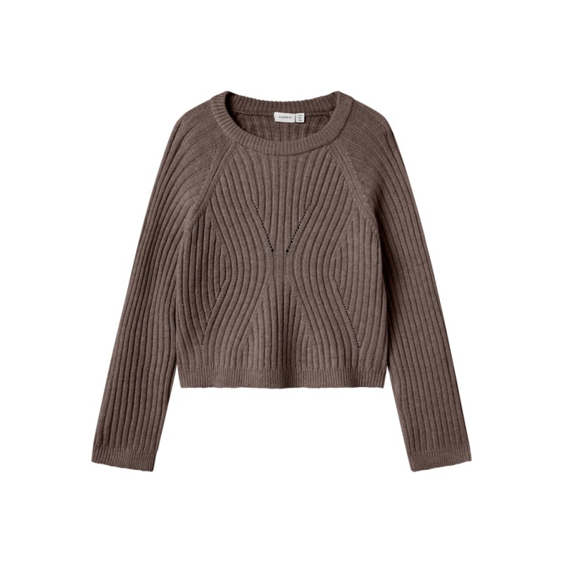 NAME IT KIDS Rikine L/S Strik Pullover - Coffee Quartz