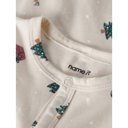 NAME IT BABY Vismas L/S Natdragt - Whitecap Gray / Xmas