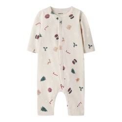 NAME IT BABY Vismas L/S Natdragt - Whitecap Gray / Xmas