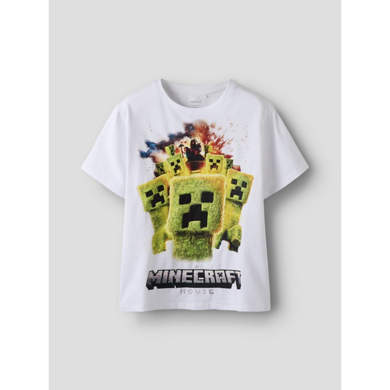 NAME IT KIDS Moja Minecraft T-shirt - Bright White