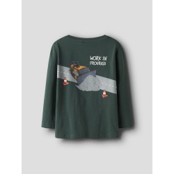 NAME IT MINI Ofek Tonka L/S Bluse - Bistro Green