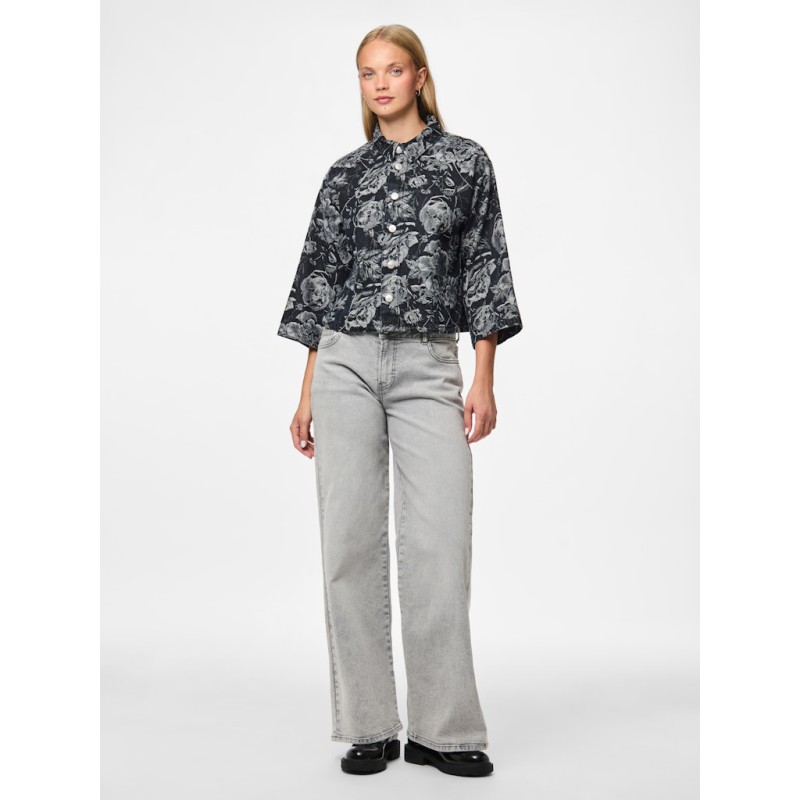 PIECES Marosa Denim Skjorte - Sort / Rose