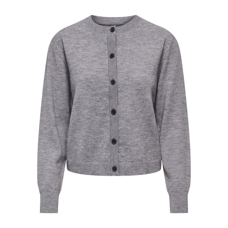 ONLY Camille Basic L/S Cardigan - Medium Grey Melange