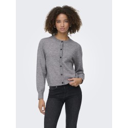 ONLY Camille Basic L/S Cardigan - Medium Grey Melange