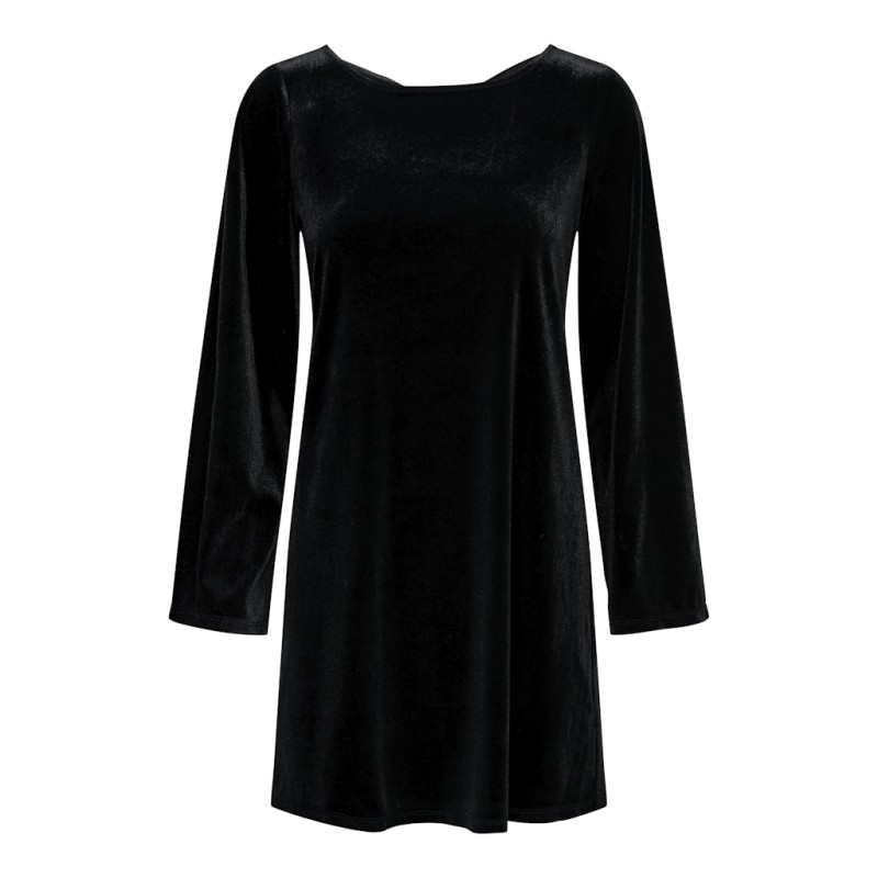 JDY Victory L/S Velour Kjole - Sort