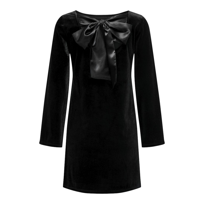 JDY Victory L/S Velour Kjole - Sort