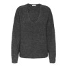 JDY Bitten L/S Vendbar Strik Trøje - Dark Grey Melange