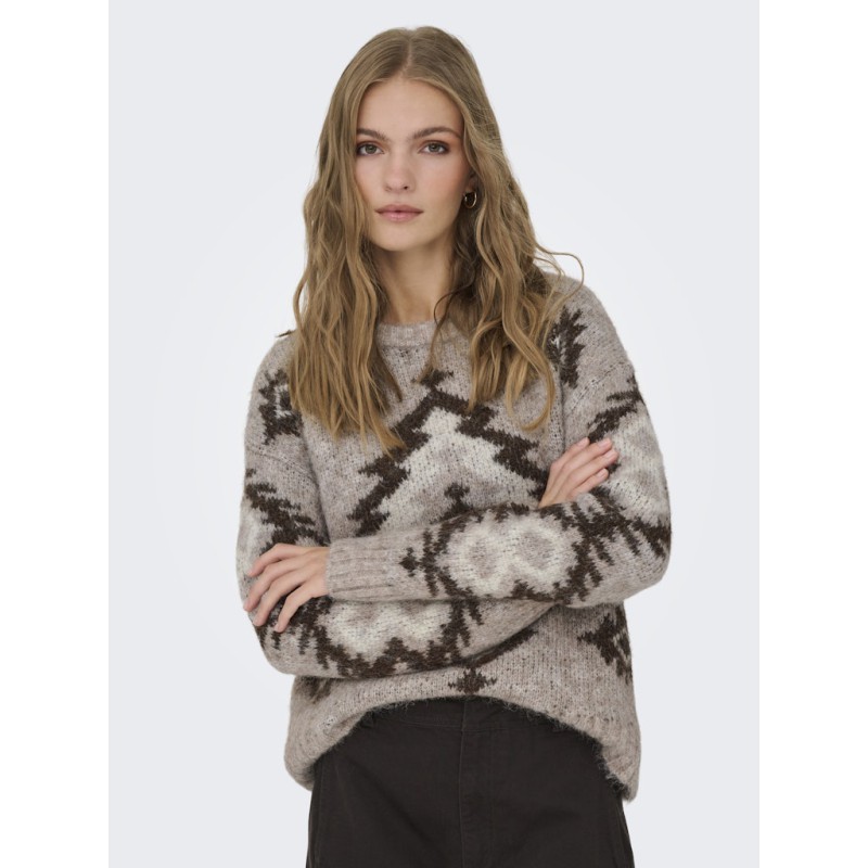 ONLY Azu L/S Strik Sweater - String