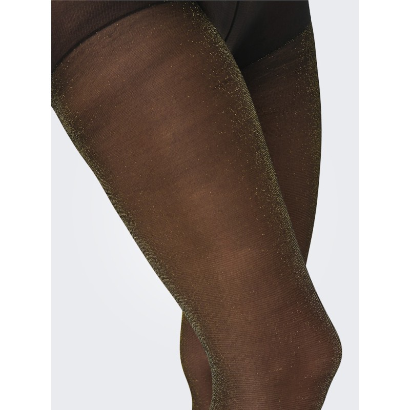 ONLY Ea 20 Denier Glimmer Tights - Sort / Gold Lurex