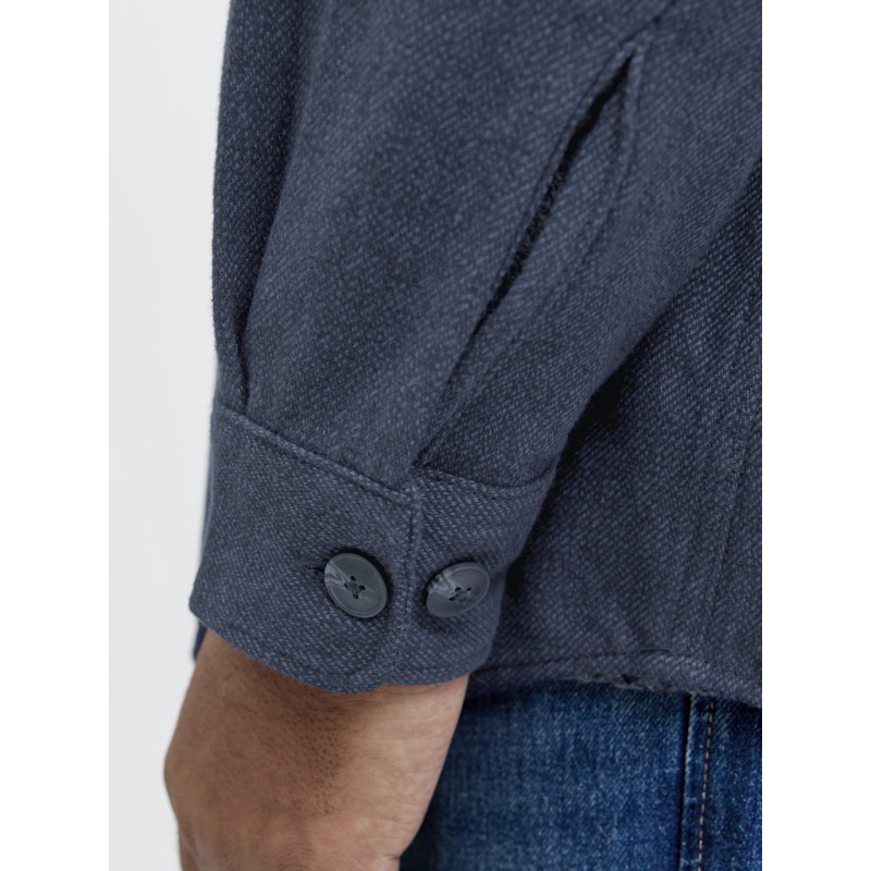 JACK & JONES PLUS Rayle Melange L/S Overshirt - Dark Navy