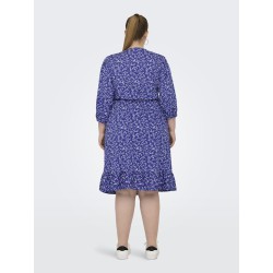ONLY CARMAKOMA Livia 3/4 Slå-Om Midi Kjole - Dazzling Blue