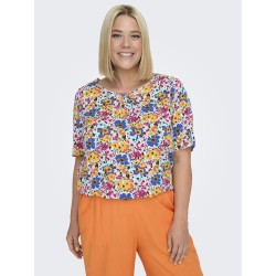 ONLY CARMAKOMA Mazing Smock Top - Aruba Blue