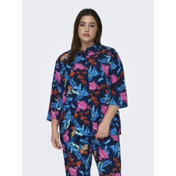 ONLY CARMAKOMA Kyra 3/4 Loose Skjorte - Naval Academy