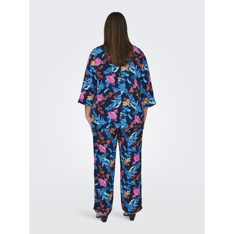 ONLY CARMAKOMA Kyra 3/4 Loose Skjorte - Naval Academy