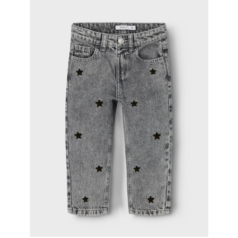 NAME IT MINI Bella Mom Jeans - Medium Grey Denim / Stars