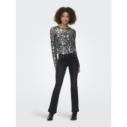 ONLY Palema L/S Paillet Bluse - Silver