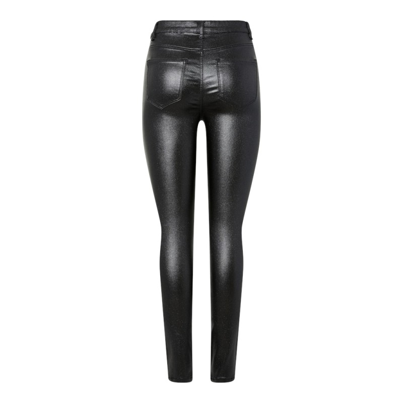 PIECES Highskin Glitter Jeggings - Sort / Glitter