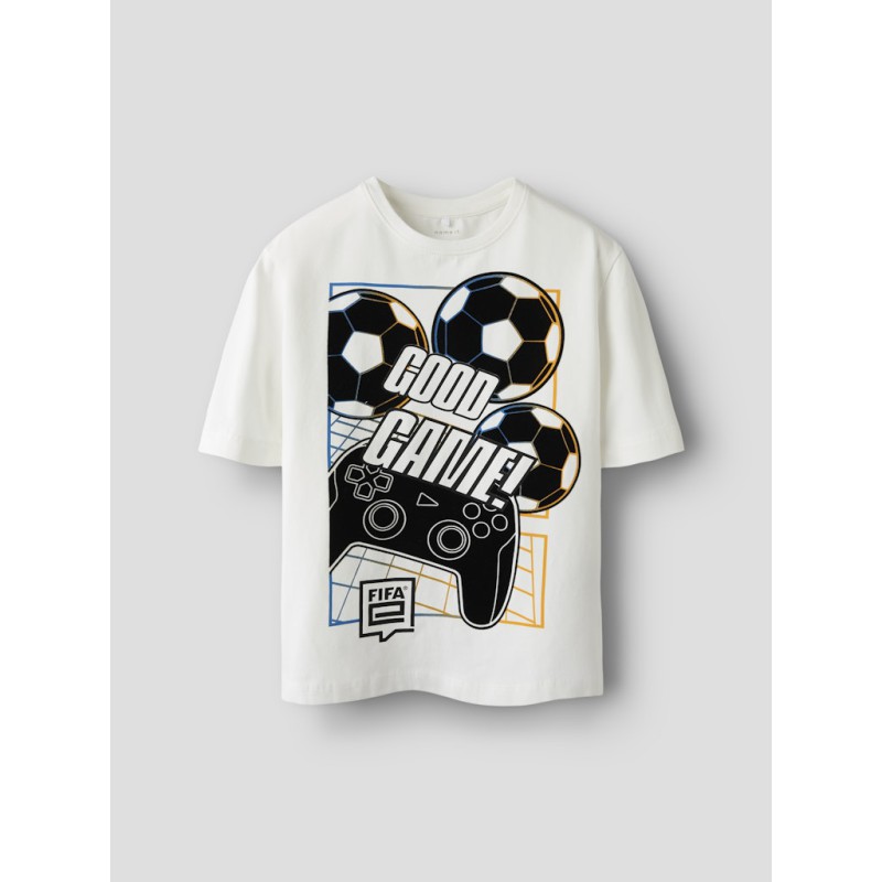 NAME IT KIDS Cola Fifae T-shirt - Cloud Dancer