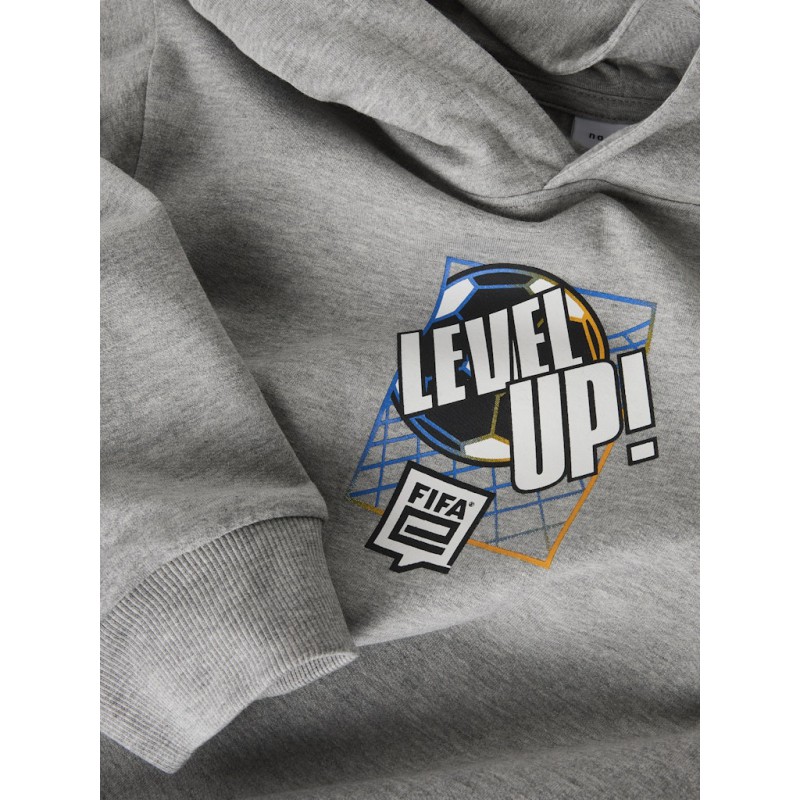NAME IT KIDS Oniles Fifae Hoodie - Grey Melange