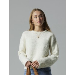 LMTD Roucle L/S Strik Sweater - Antique White