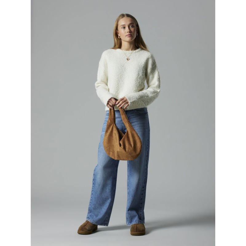 LMTD Roucle L/S Strik Sweater - Antique White