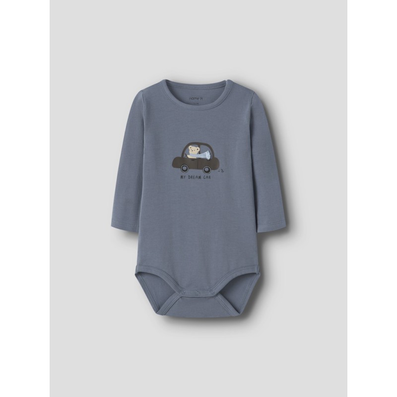 NAME IT BABY Remus L/S Bodystocking - Flint Stone