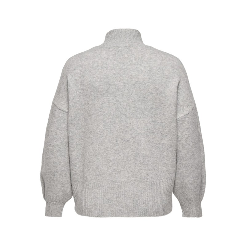 ONLY CARMAKOMA Wakefield L/S Sweater - Light Grey Melange